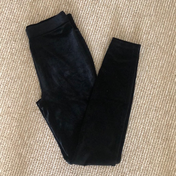JCrew Black Velvet Leggings - Picture 1 of 2